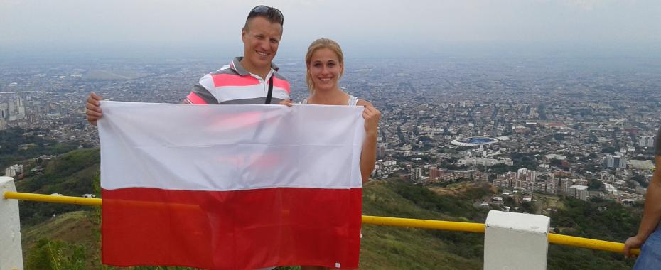 Natalia Kaczmarek i trener Tomasz Saska