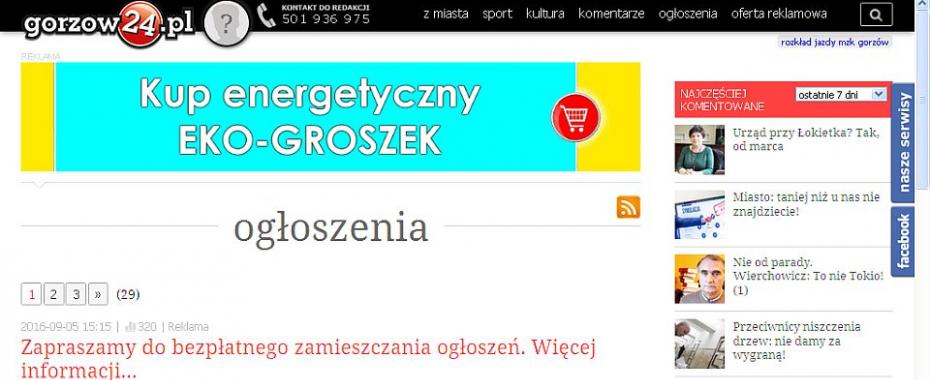 Chcesz coś ogłosić? Skorzystaj z ogłoszeń na g24