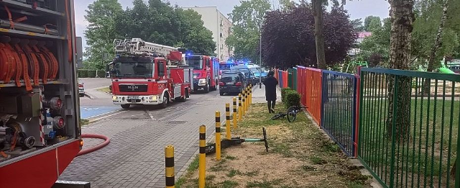 Ogień i dym w wieżowcu
