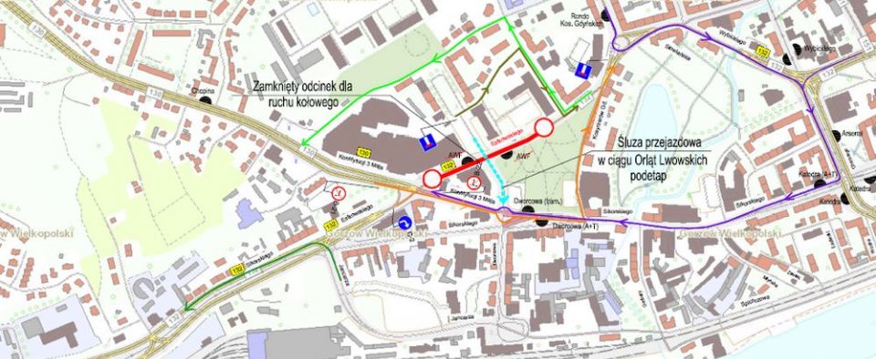 Skrzyżowanie Estkowskiego z Orląt Lwowskich będzie zamknięte