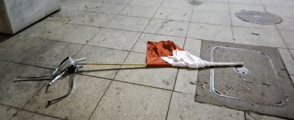 Incydent z flagą państwową w centrum Gorzowa