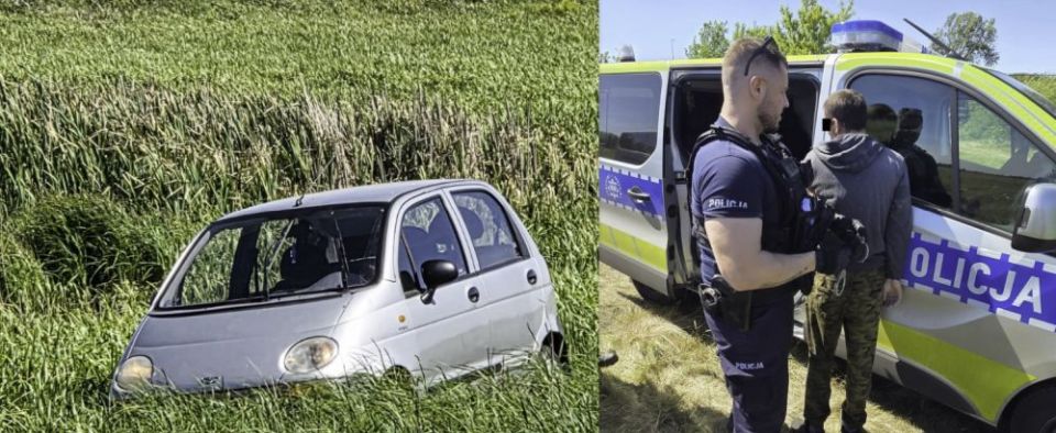 Ucieczka przed policją zakończona w wysokiej trawie... Były powody