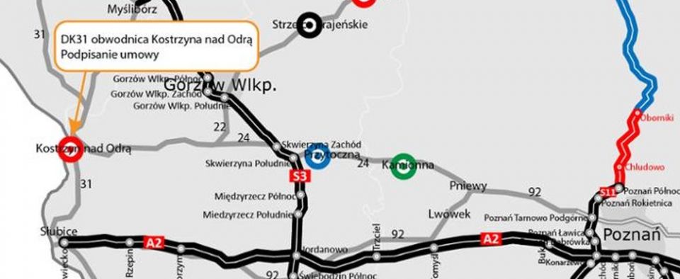 Umowa na budowę obwodnicy Kostrzyna już obowiązuje